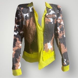 Roberto Cavalli  NWT  original price $1888 Brown Cow Printed Blazer Jacket 🐄